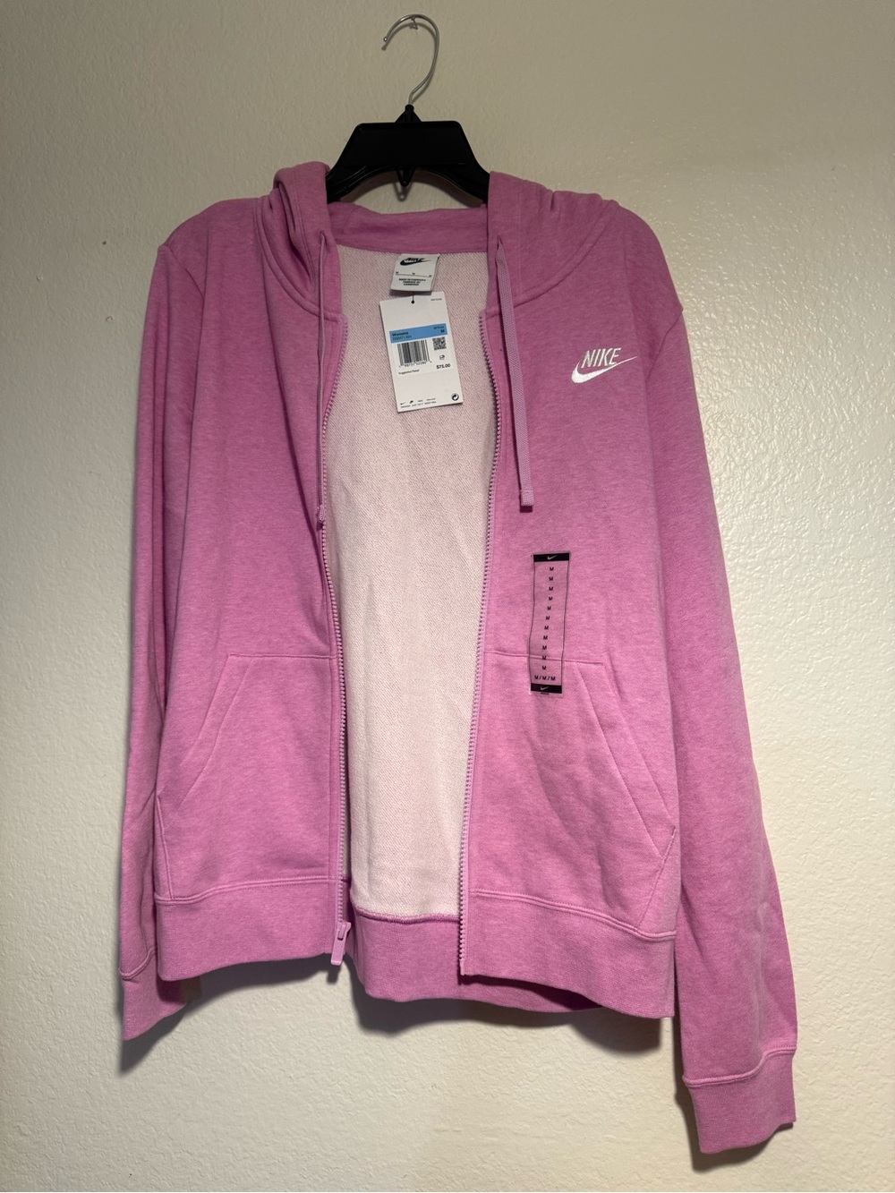 Nike Women’s Light Pink Full-Zip Hooded Sweatshirt